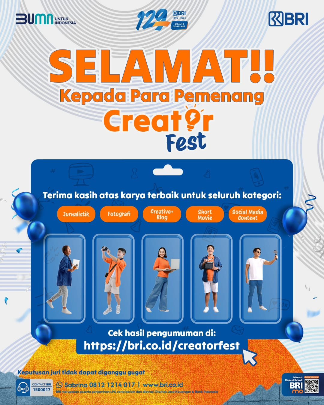 Bri Creatorfest Para Juara Kreatif Resmi Diumumkan