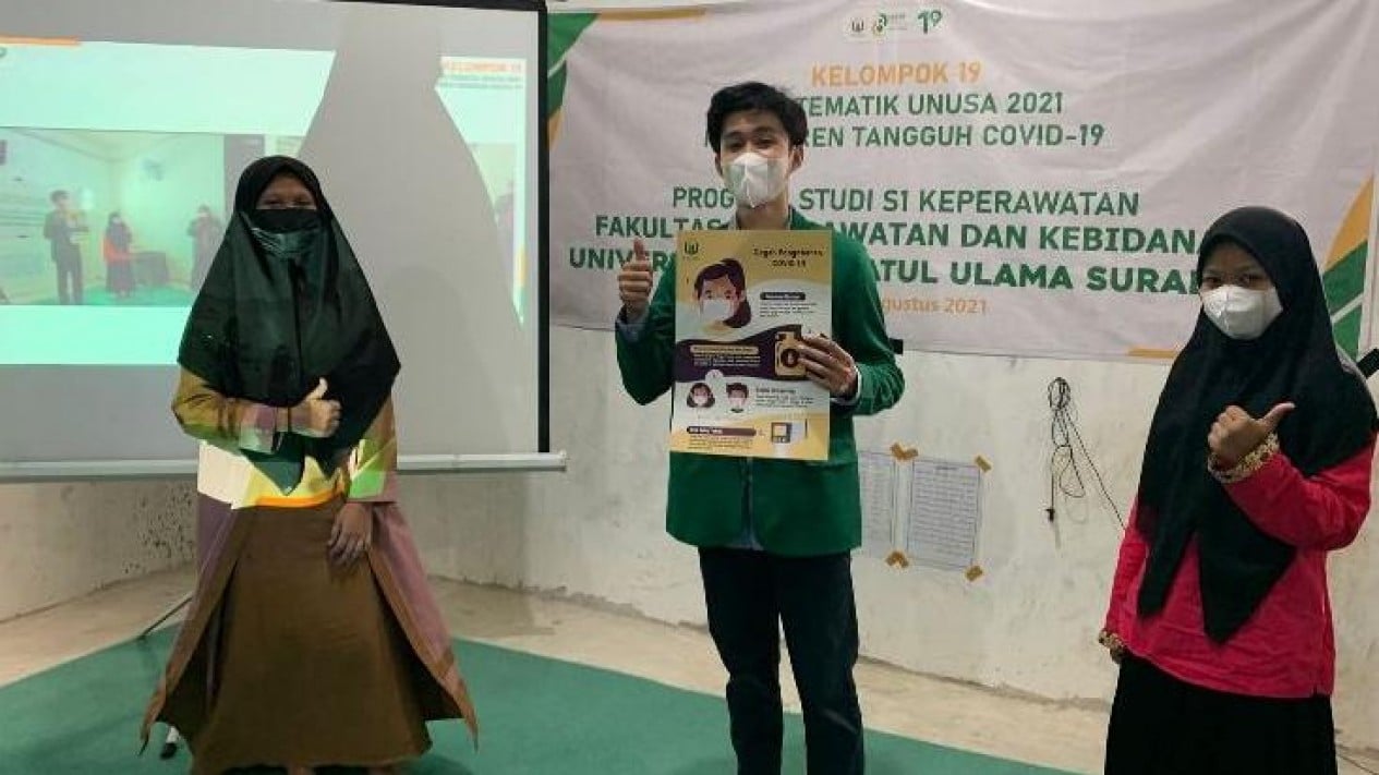 Foto Mahasiswa KKN Unusa Edukasi Covid 19 Di Ponpes Nurul Huda