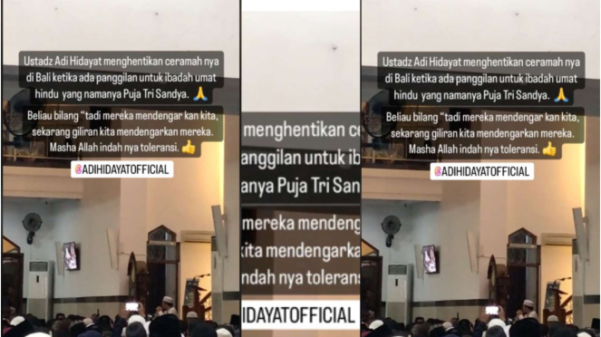 Viral Ustad Adi Hidayat Berhenti Ceramah Saat Panggilan Ibadah Umat Hindu