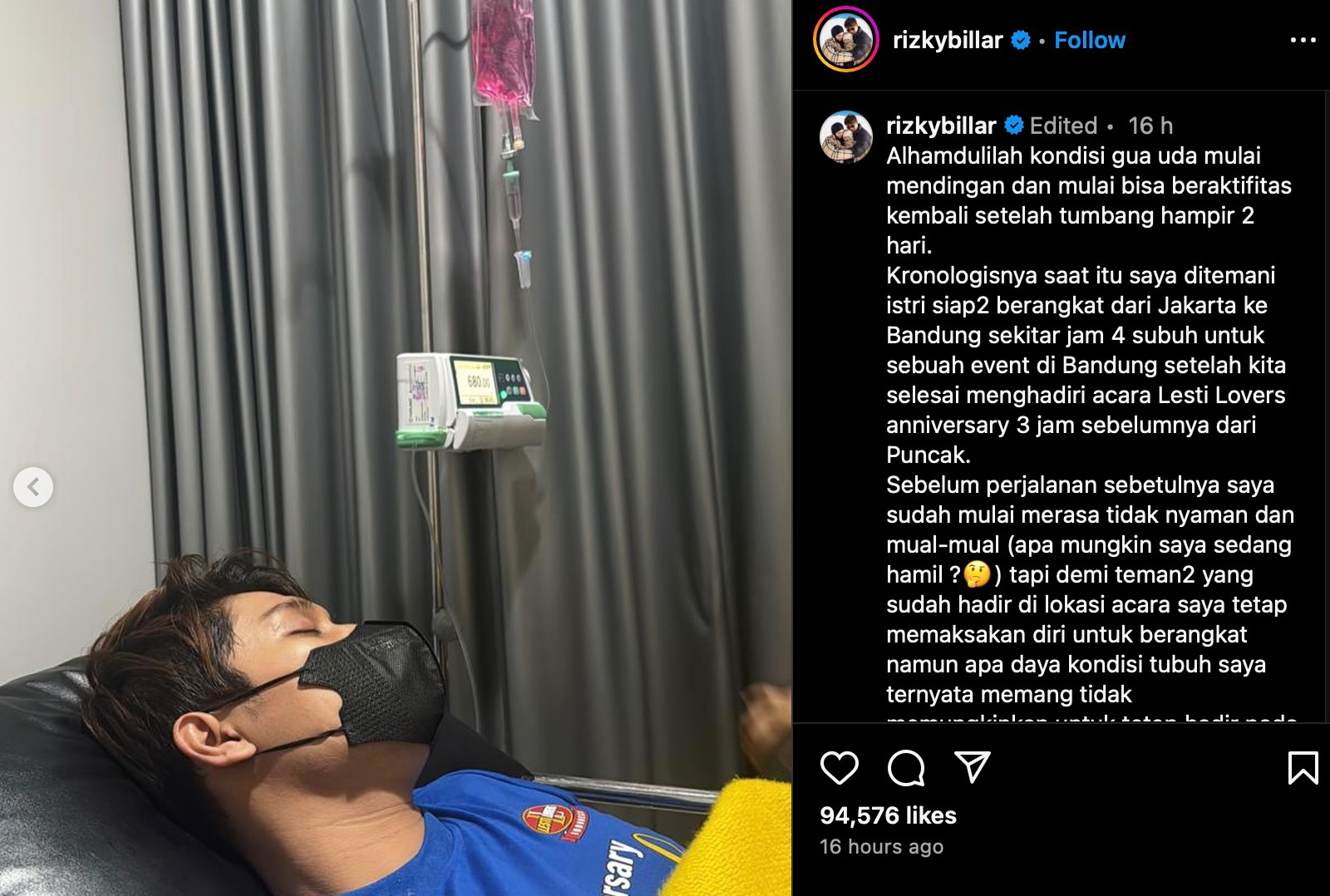 Rizky Billar Dirawat di IGD Akibat Kelelahan Bekerja, Begini Kondisi  Terkininya