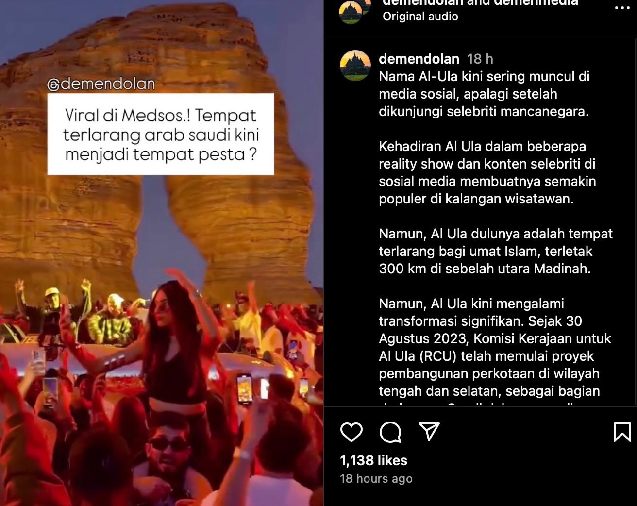 Astaghfirullah! Dilarang Dikunjungi dalam Ajaran Islam, Al-Ula Kini Malah Jadi Tempat Pesta