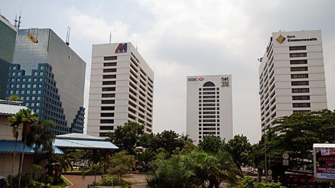 Gedung perbankan di Jakarta.