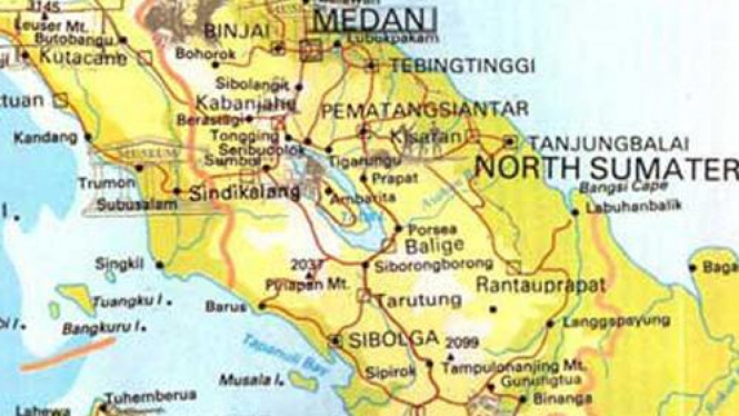 Peta Sumatera Utara