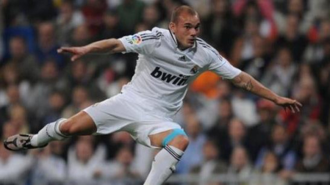 Wesley Sneijder saat membela Real Madrid.