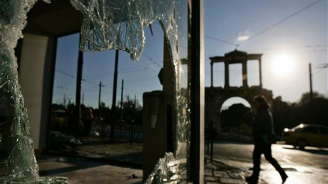 Lokasi kerusuhan di Kota Athena, Yunani