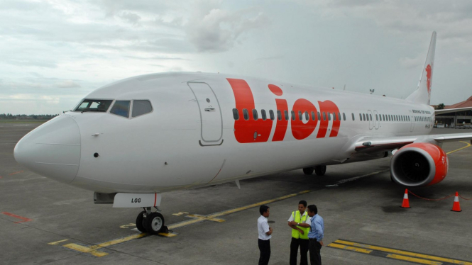 Boeing 737-900 ER milik Lion Air yang baru tiba dari Amerika