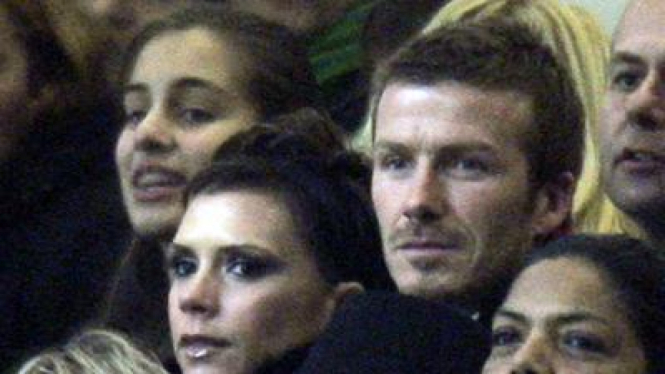 David Beckham ditemani Victoria menonton partai Milan vs Udinese