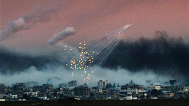 Pemandangan di Jalur Gaza saat dibombardir Israel