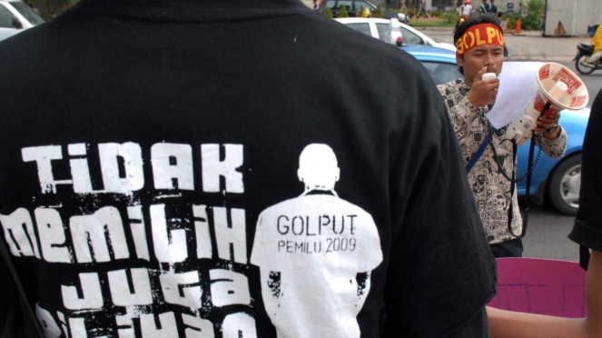 Demonstrasi mendukung Golput dalam Pemilu