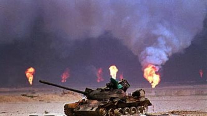 Tank Irak hancur diserang pasukan koalisi