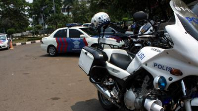 Motor BM yang dikendarai polisi Polda Metro Jaya
