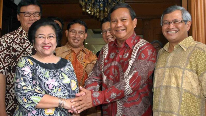 Ketua Umum PDIP Megawati Soekarnoputri dan Prabowo Subianto