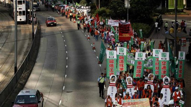 Demonstrasi Hari Buruh di Hong Kong
