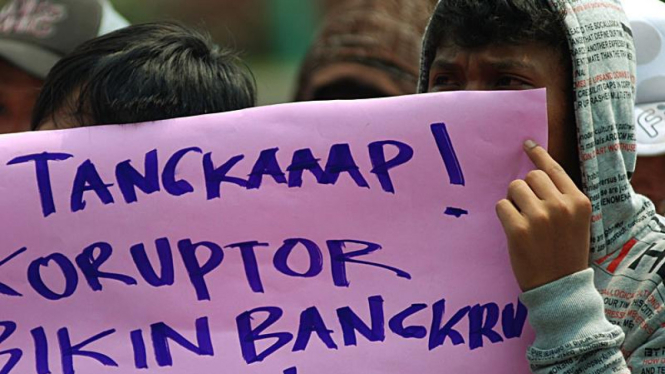 Demonstrasi anti-korupsi di Jakarta beberapa waktu silam. 
