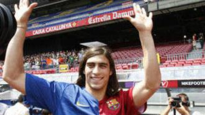 Martin Caceres ketika berkostum Barcelona.