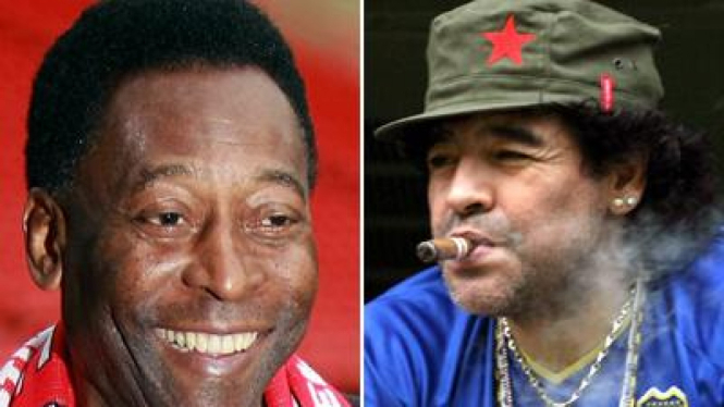 Pele (kiri) dan Maradona