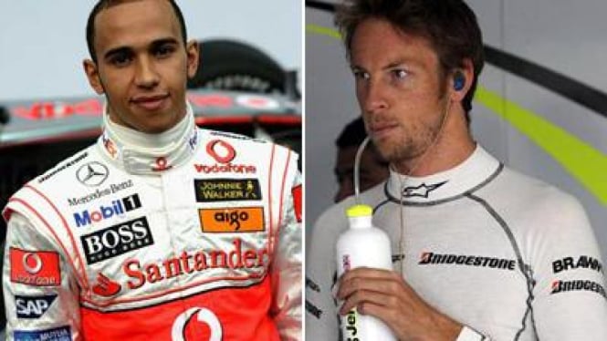Lewis Hamilton (kiri) dan Jenson Button