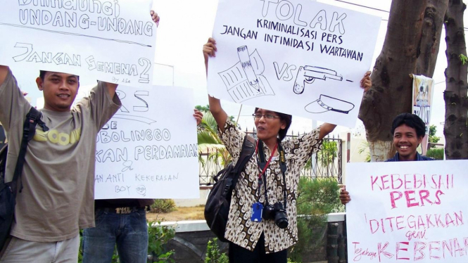 Demo Wartawan di Polres Probolinggo