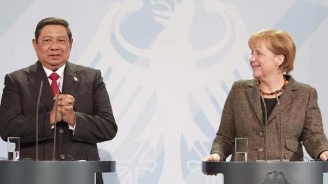 Presiden Susilo Bambang Yudhoyono (SBY) dan Kanselir Jerman, Angela Merkel