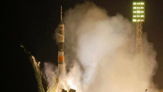 Roket Rusia, Soyuz meluncur dari Kosmodrom Baikonur, Kazakhstan,