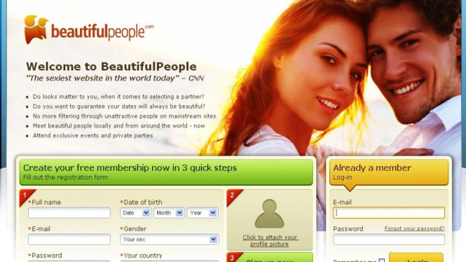 BeautifulPeople.com, jejaring sosial khusus untuk orang cantik dan ganteng