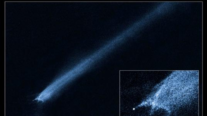 Foto asteroid P/2010 A2 yang diambil dari Teleskop Hubble