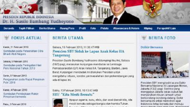 Situs resmi presiden SBY di www.presidensby.info