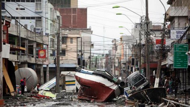 Suasana kota Talcahuano, Cile, usai gempa bumi dan tsunami