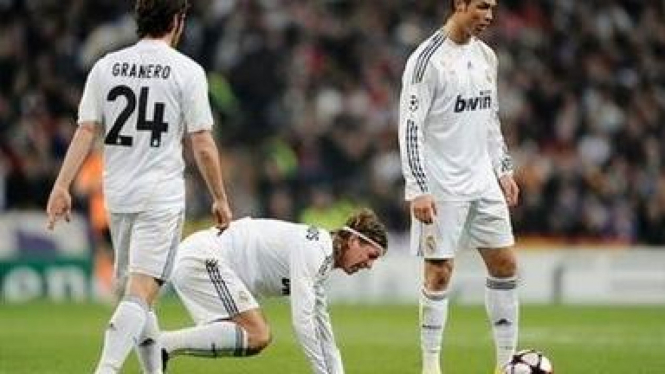 Pemain Real Madrid (Ki-ka) Esteban Granero,Sergio Ramos,dan Ronaldo 