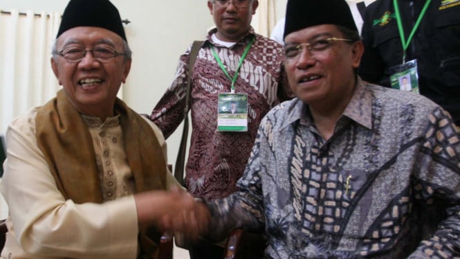 Dua bakal calon Ketua Umum PBNU, Gus Sholah dan Said Agil Siradj