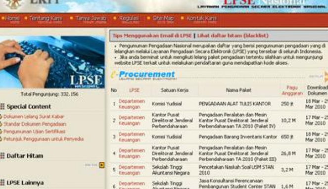 Situs Lembaga Kebijakan Pengadaan Barang/Jasa Pemerintah