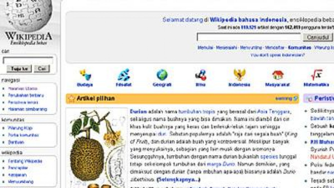 Situs Wikipedia berbahasa Indonesia