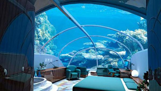 Desain kamar hotel bawah laut di Istanbul