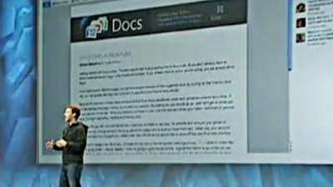 Pendiri Facebook Mark Zucekerberg mengenalkan Docs.com