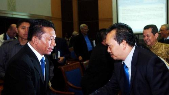 Menteri Tifatul Sembiring dan politisi Demokrat Ramadhan Pohan