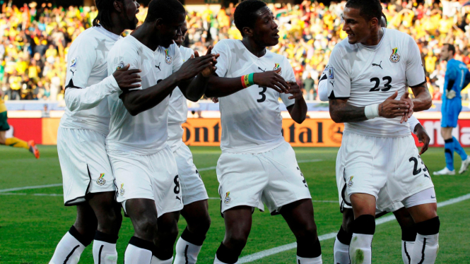 Timnas Ghana rayakan gol