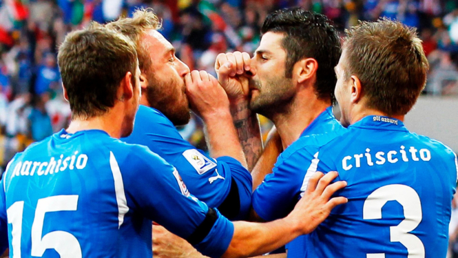 Timnas Italia rayakan gol