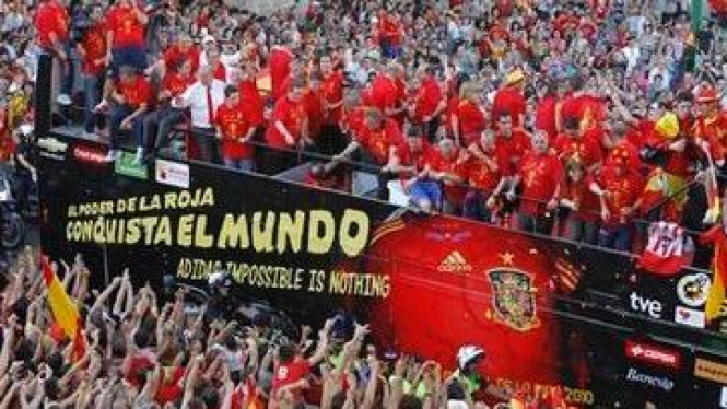 Pesta kemenangan Spanyol di Madrid