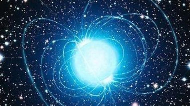 Gambaran magnetar yang berisi ratusan bintang 