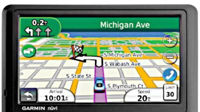 Perangkat GPS Garmin nuvi. Ilustrasi
