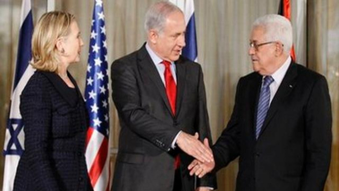 Menlu AS saksikan jabat tangan antara PM Israel dan Presiden Palestina