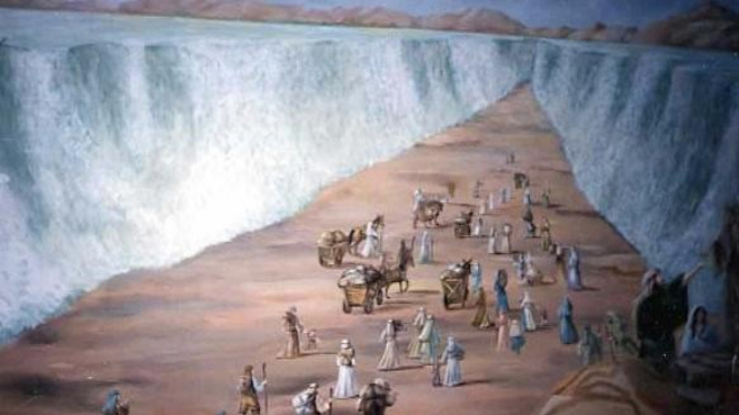 Ilustrasi Musa membelah Laut Merah