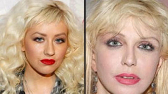 Christina Aguilera (kiri) & Courtney Love (kanan)