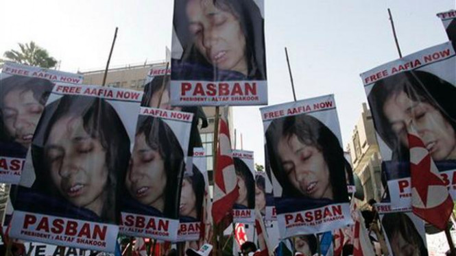 Demonstrasi pendukung Aafia Siddiqui di Karachi, Pakistan