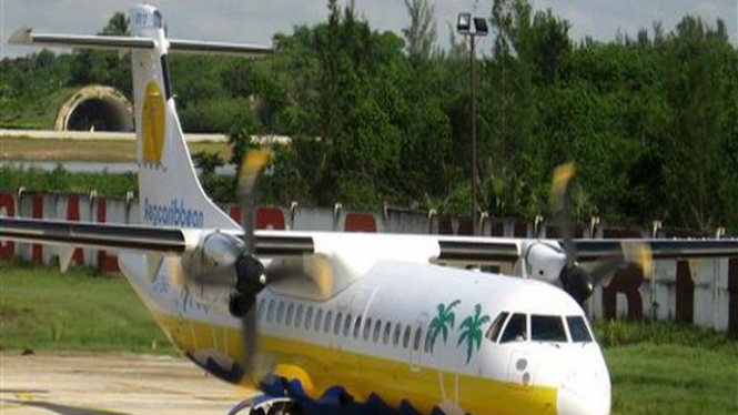 Pesawat ATR-72 twin turboprop milik maskapai Aerocaribbean di Kuba