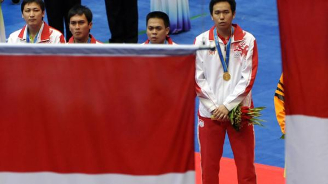 Hendra Setiawan, Markis Kido, Mohammad Ahsan & Alvent Yulianto (kanan ke kiri)