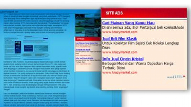 Screenshot banner iklan SITTI di salah satu website