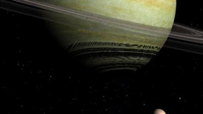 Rhea, salah satu bulan milik planet Saturnus
