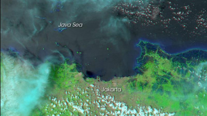 Citra satelit banjir di Jakarta 26 Januari 2007