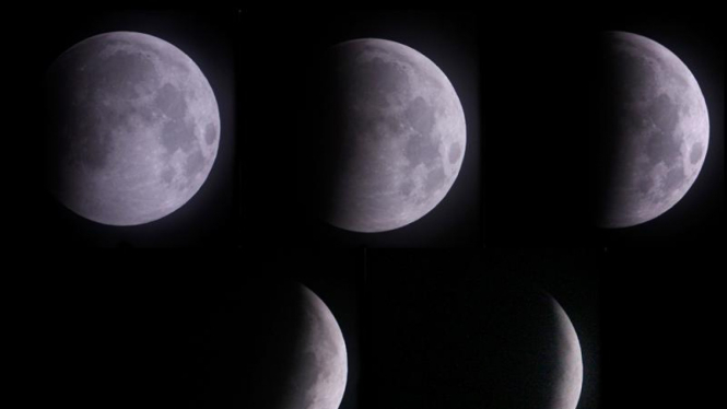 Tahapan gerhana bulan terlihat di Amerika Serikat